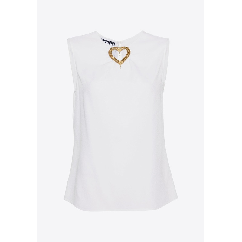 Cut-Out Heart Sleeveless Top