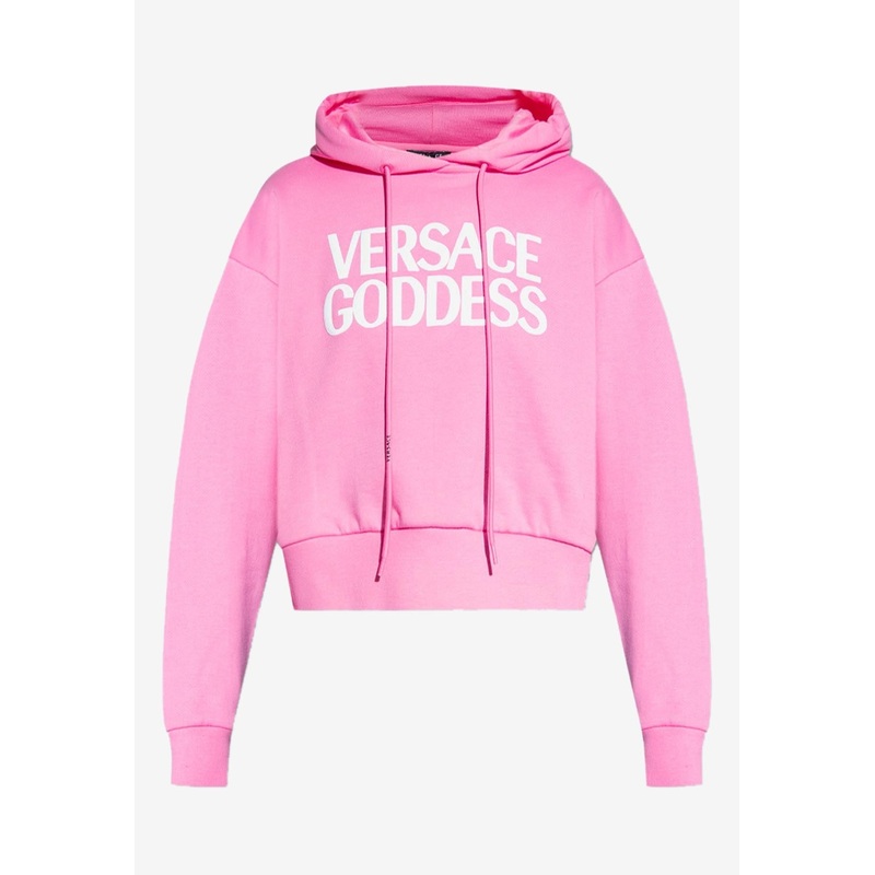 Logo Print Cropped Hoodie