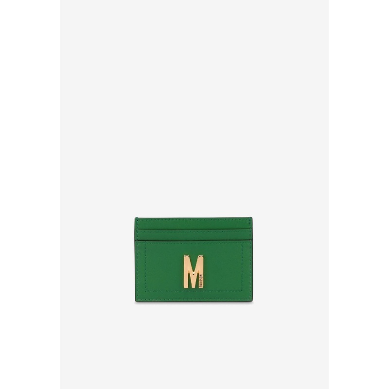 M Plaque Cardholder in Calf Leather