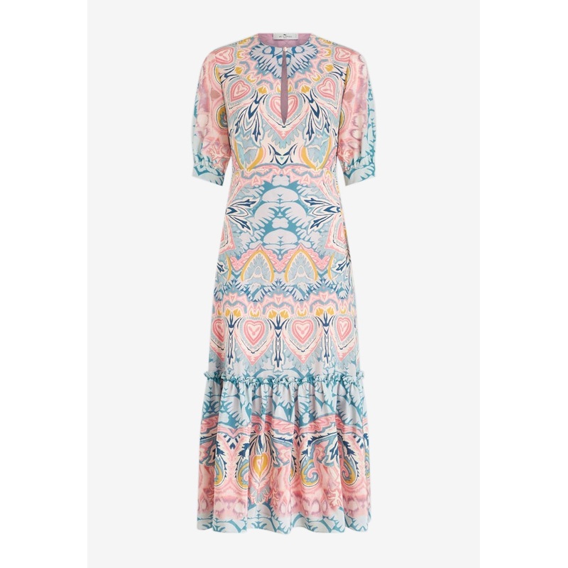 Printed Maxi Silk Dress