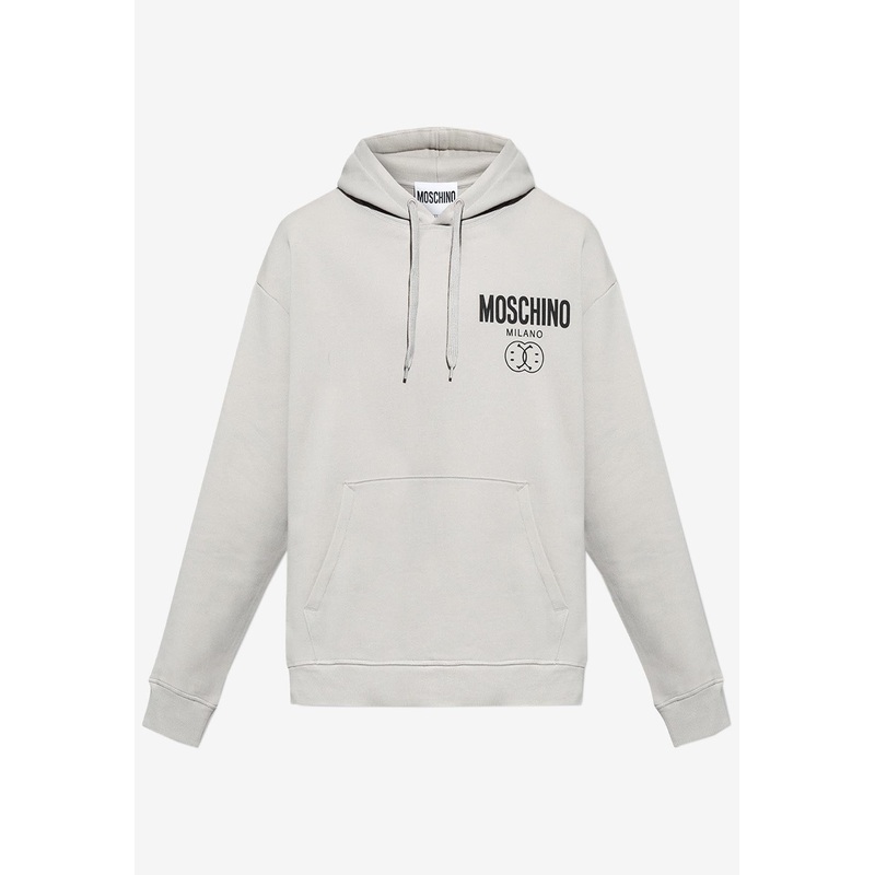 X Smiley Logo Print Hooded Sweatshirt