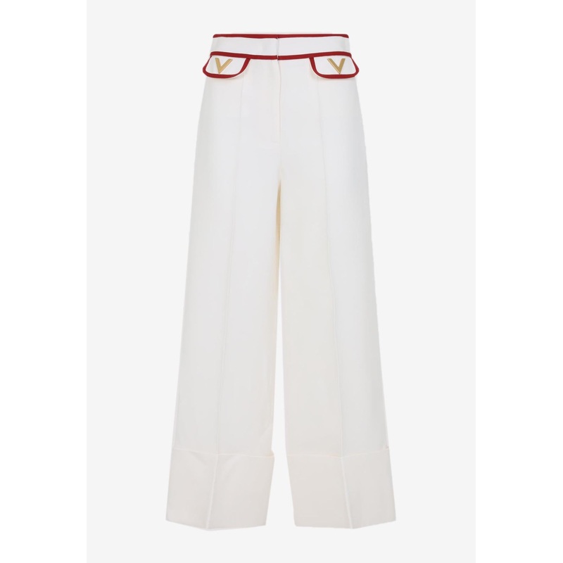 Crepe Couture Wide-Leg Pants