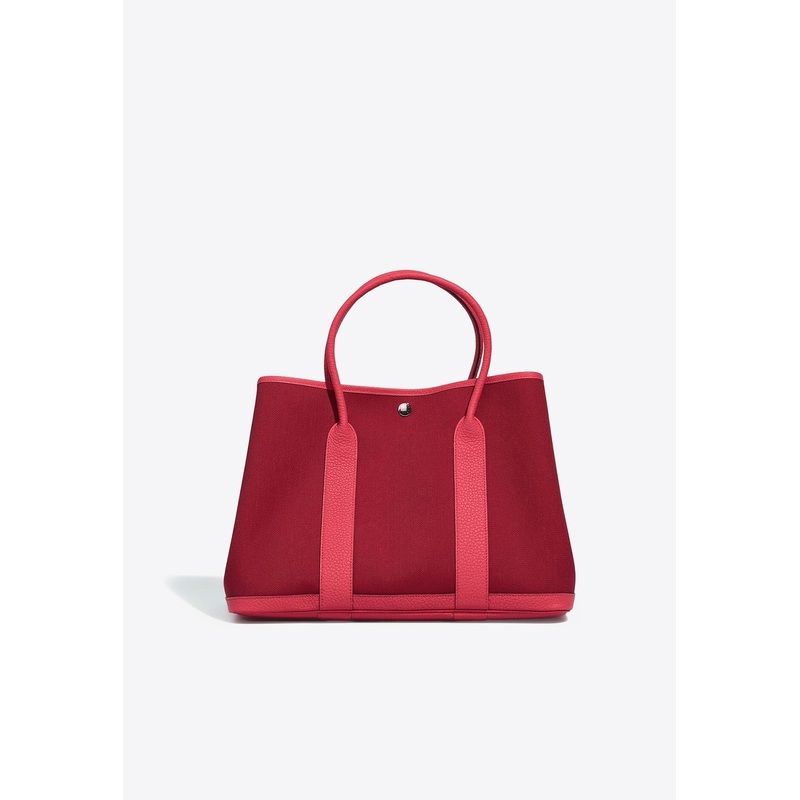 Garden Party 36 in Rouge Grenat Toile and Bougainvillier Negonda Leather