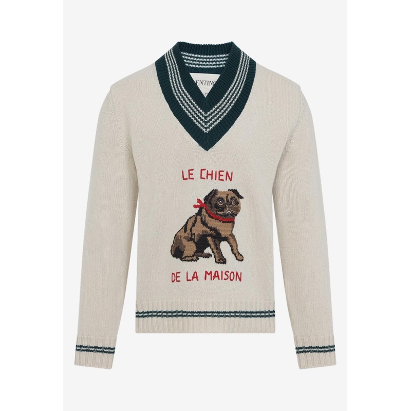 Le Chien de la Maison Jacquard Wool Sweater
