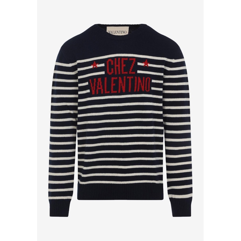 Logo Striped Wool Sweater