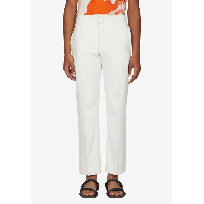 Straight -Leg Tailored Pants in Wool