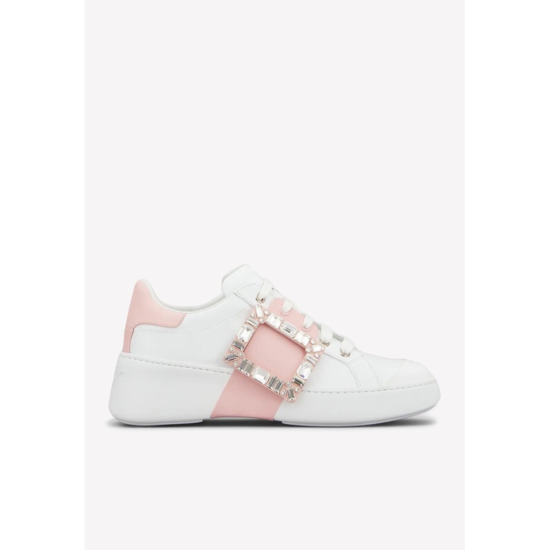 Viv' Skate Crystal Buckle Sneakers in Soft Leather