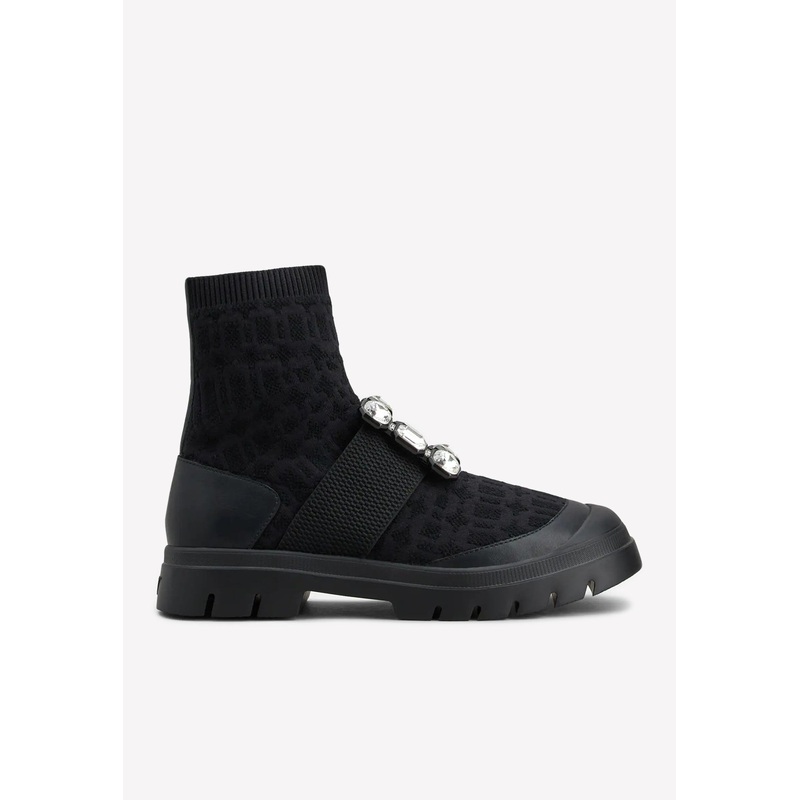 Walky Viv' Rhinestone Buckle Ankle Boots