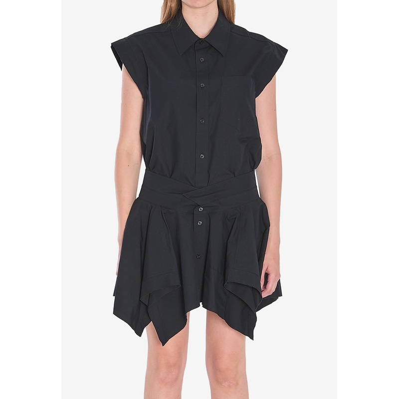 Asymmetric Mini Shirt Dress