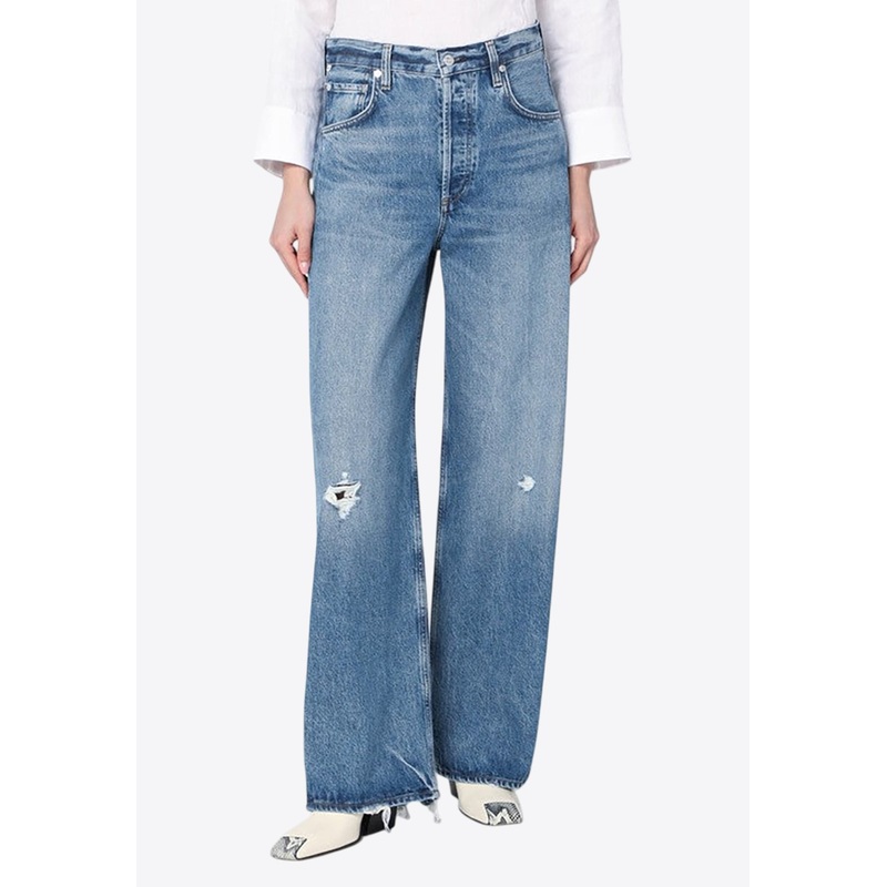 Ayla Raw-Hem Baggy Jeans