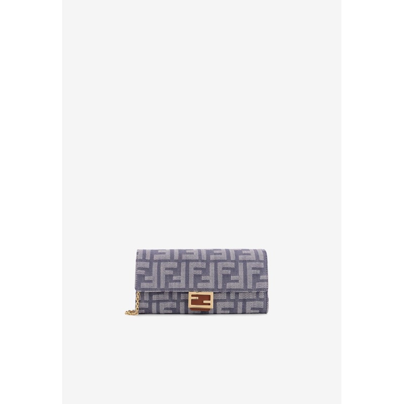 Baguette FF Jacquard  Chain Clutch