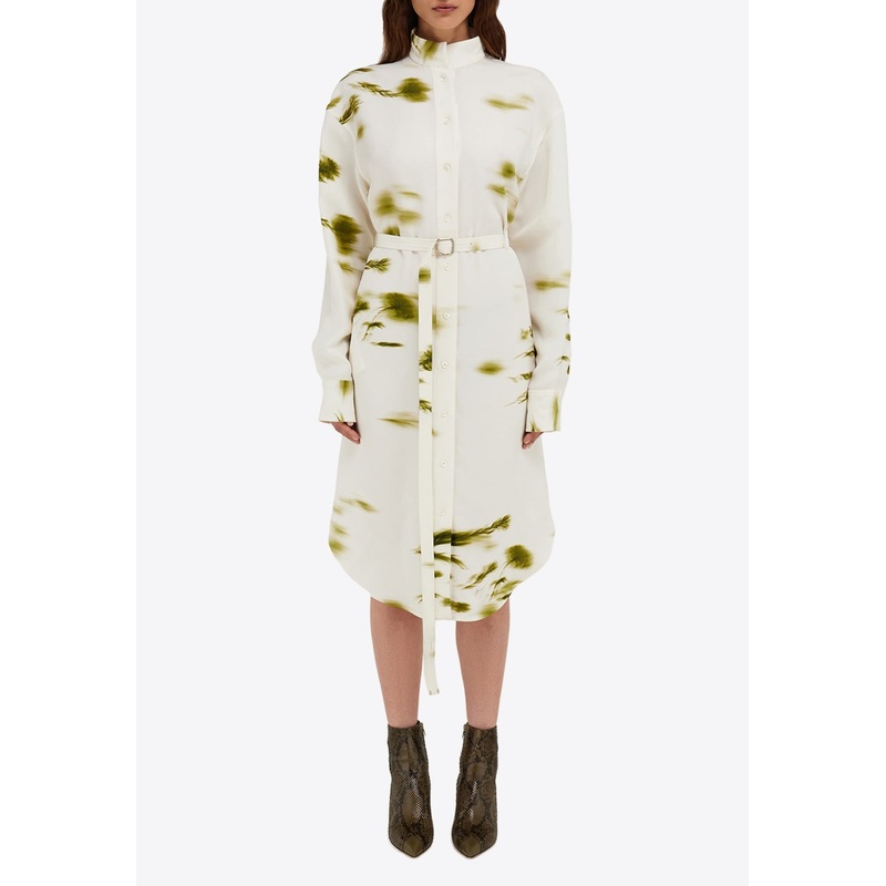 Blossom Print Midi Shirt Dress