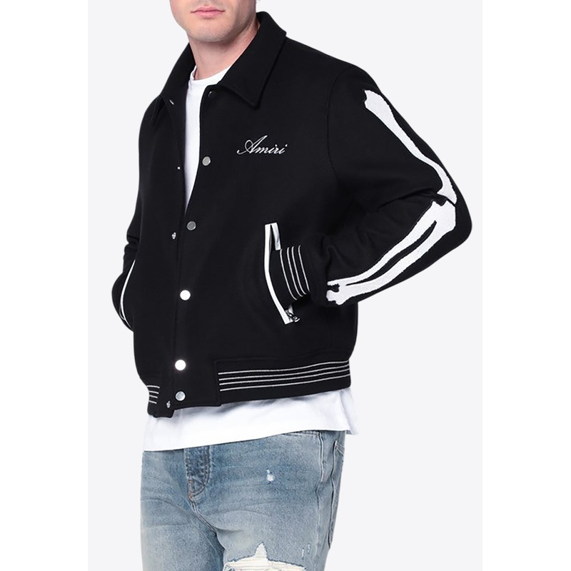 Bones Snap-button Wool Jacket