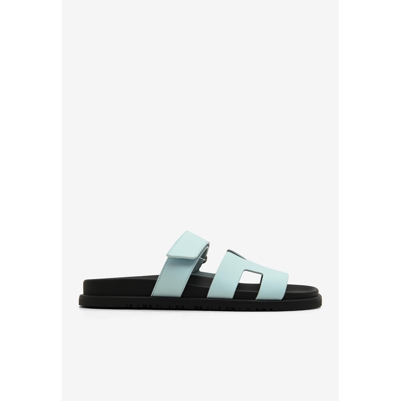 Chypre Sandals in Bleu Brume Epsom Leather