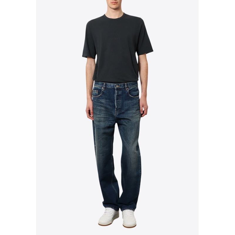 Crewneck T-shirt with Embroidered-Logo