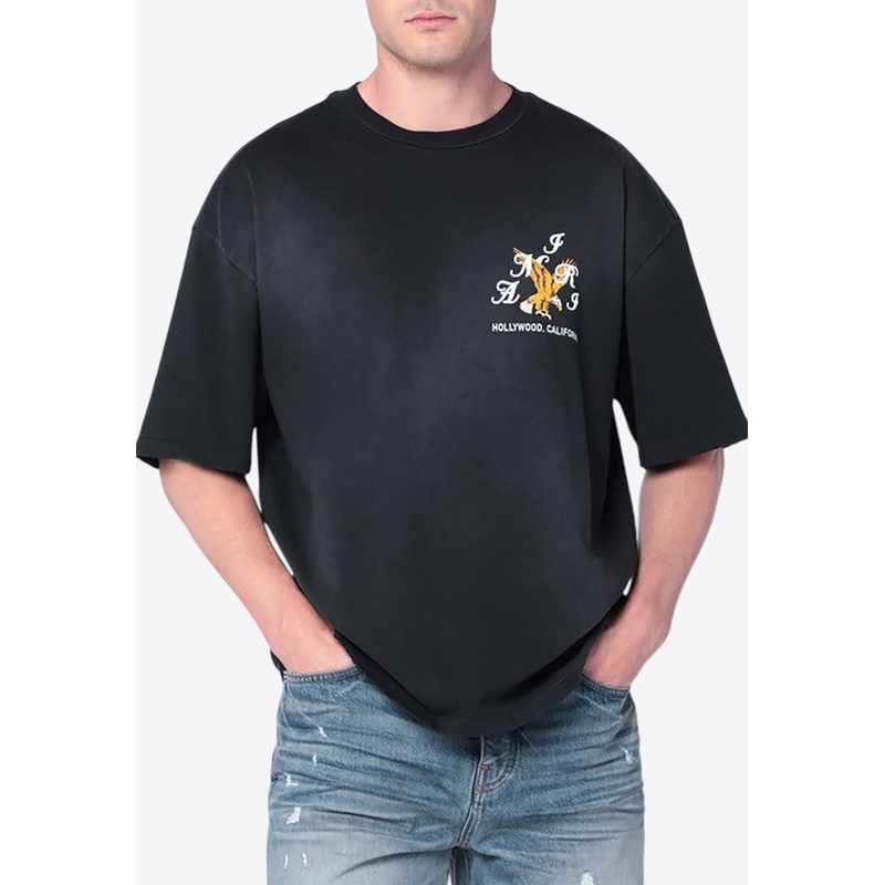 Eagle Print Oversized Vintage T-shirt