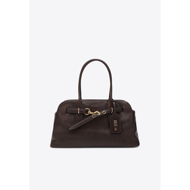 Large Aventure Nappa Leather Shoulder Bag