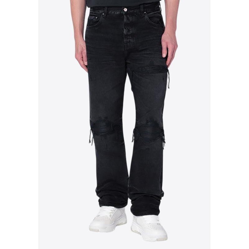 MX1 Distressed Straight-Leg Jeans