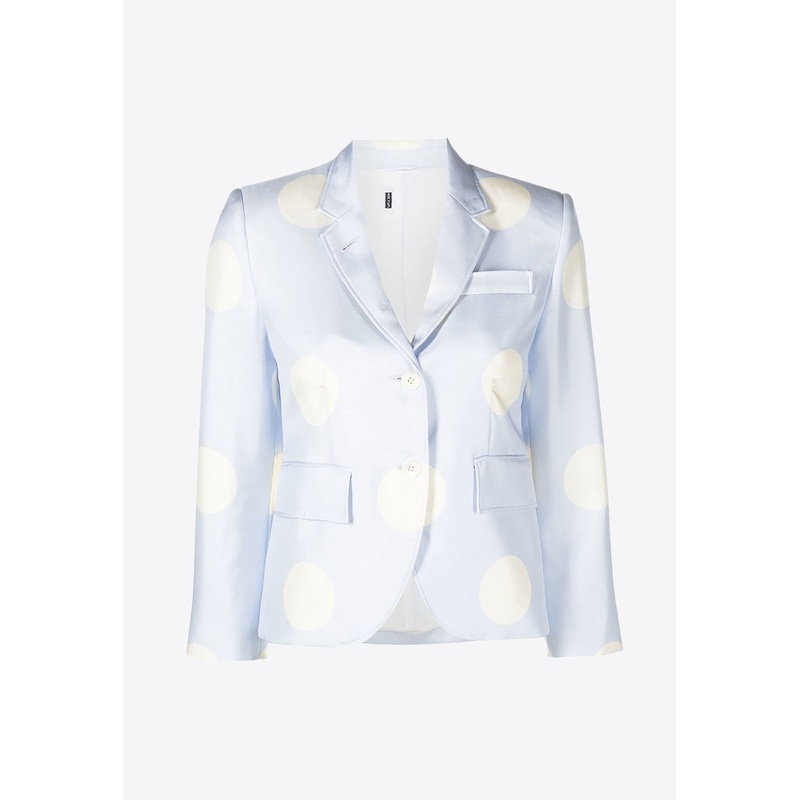 Single-Breasted Polka Dot Blazer