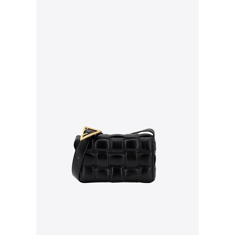 Small Padded Cassette Intrecciato Leather Crossbody Bag