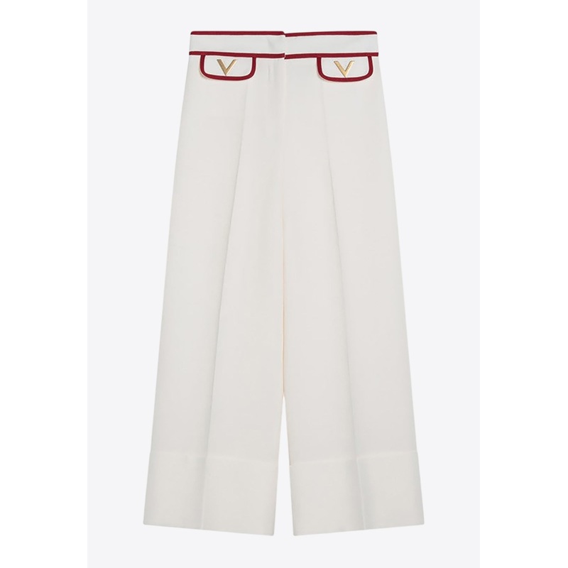 Tailored Pants with Metal V Logo