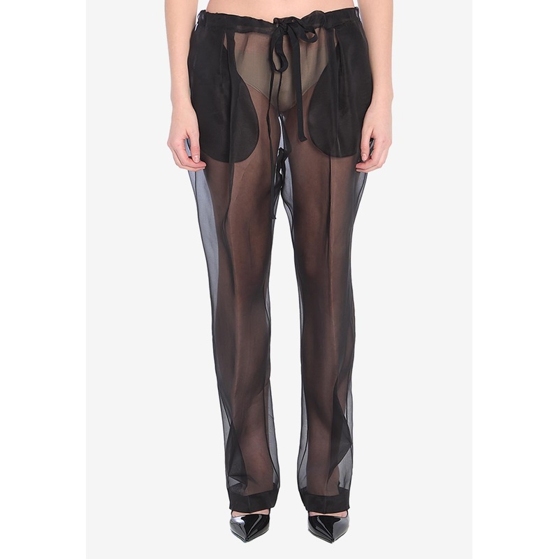 Trenton Silk Organza Sheer Pants