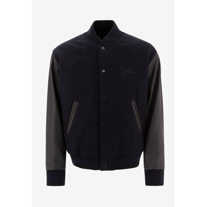 Wool and Leather Bomber Jacket