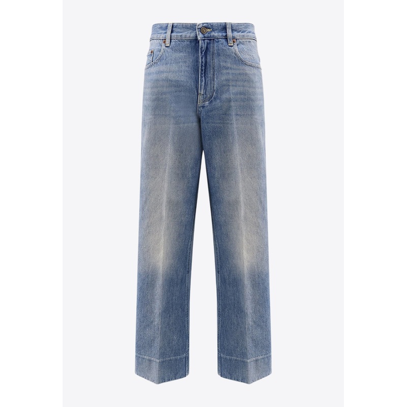 Chez Logo Patch Straight-Leg Jeans