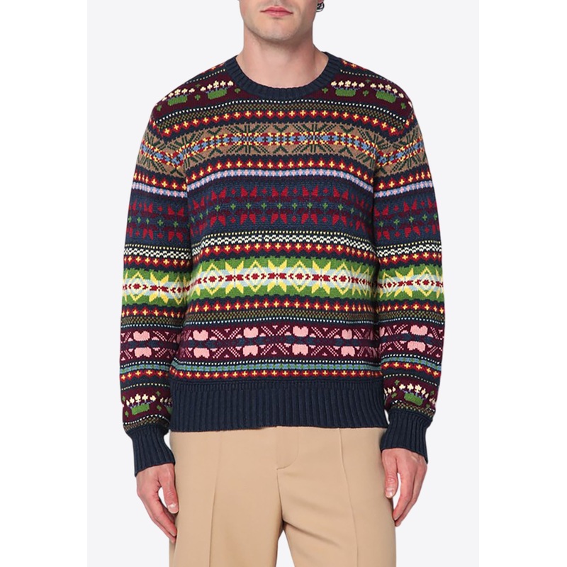 Intarsia Knit Patterned Sweater