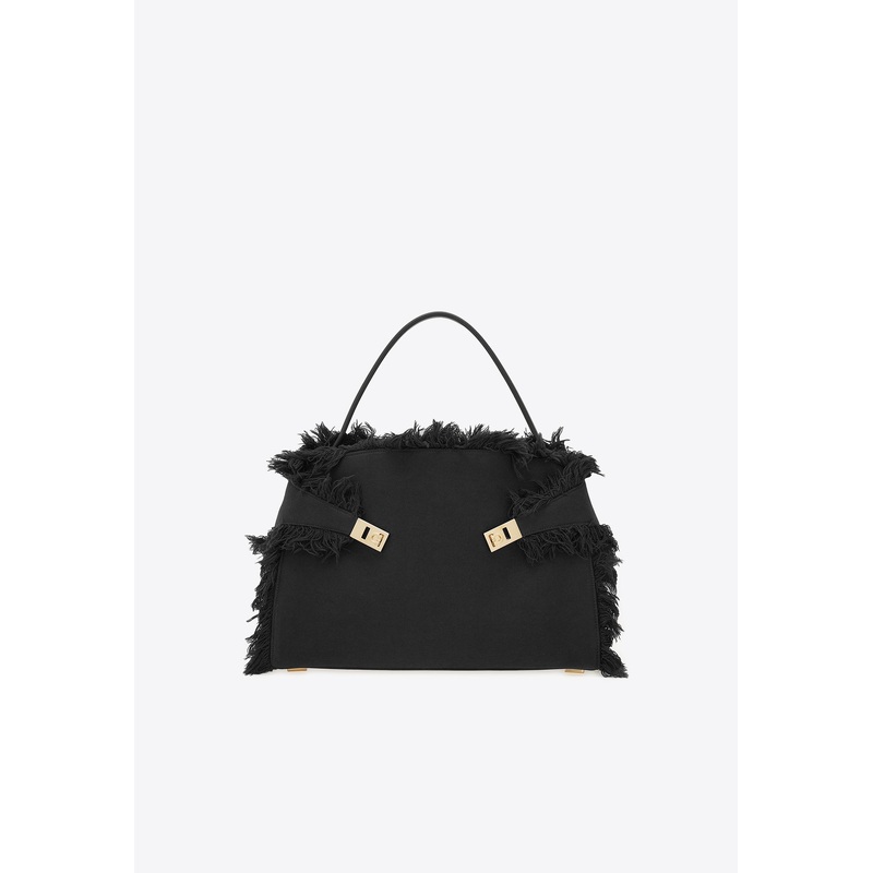 Large Hug Fringed Top Handle Bag
