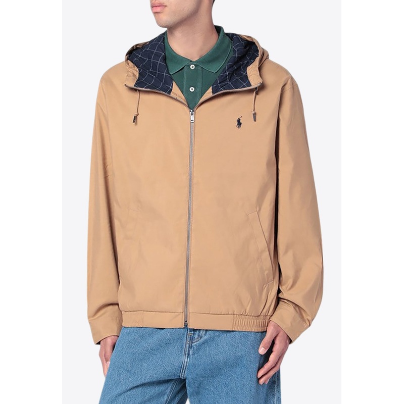 Logo Embroidered Zip-Up Jacket