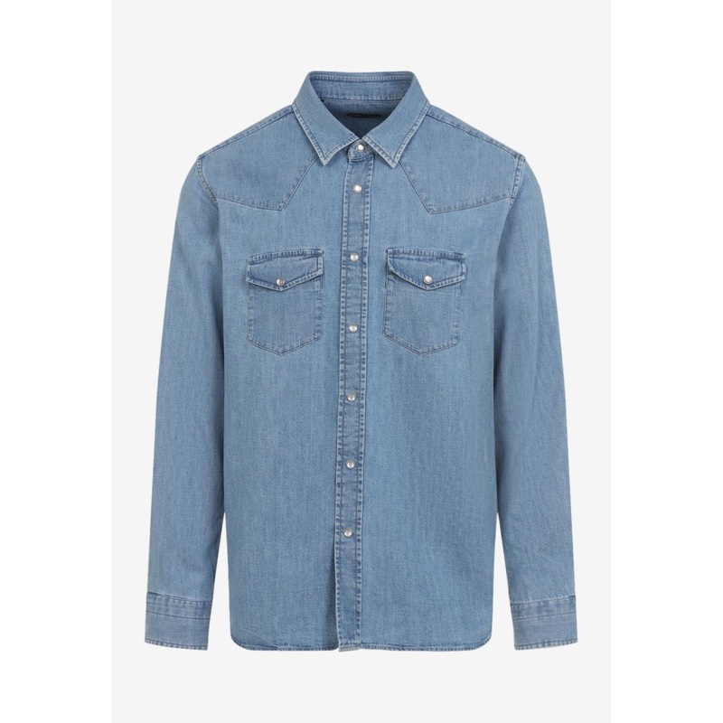 Long-Sleeved Denim Shirt