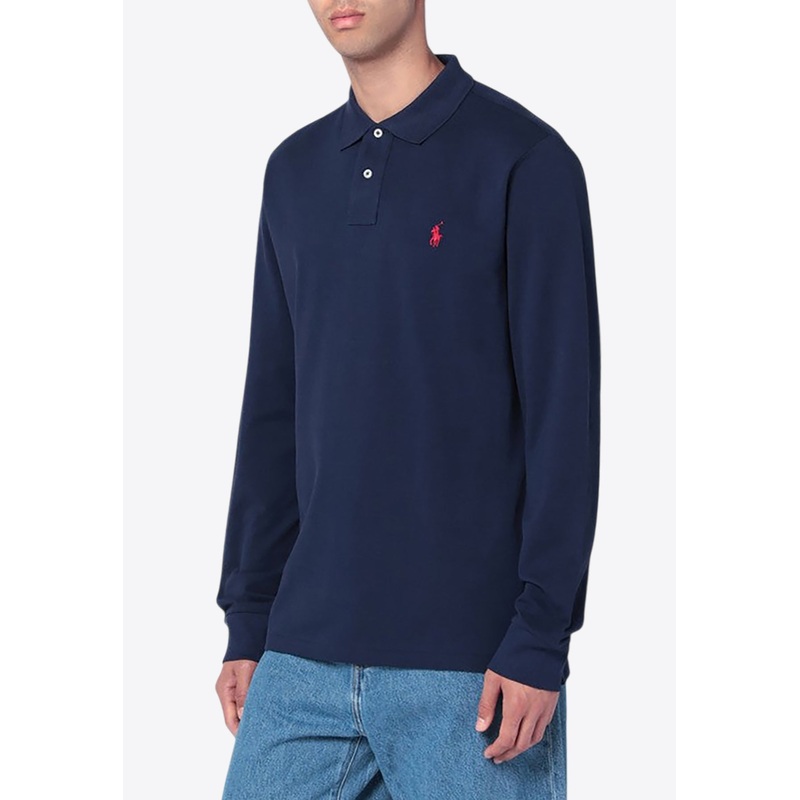 Long-Sleeved Logo Polo T-shirt