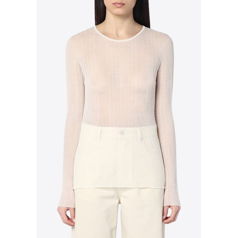 Long-Sleeved Sheer Top