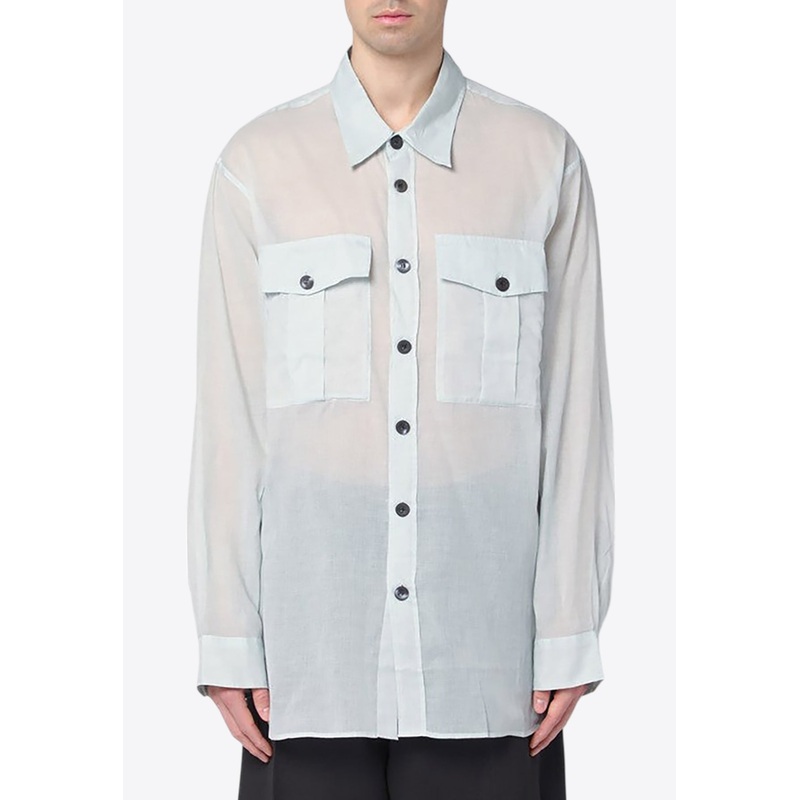 Semi-Sheer Long-Sleeved Shirt