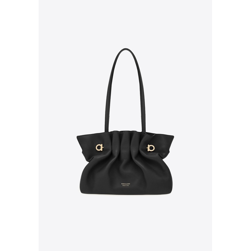 Small Pleated Nappa Leather Shoulder Bag