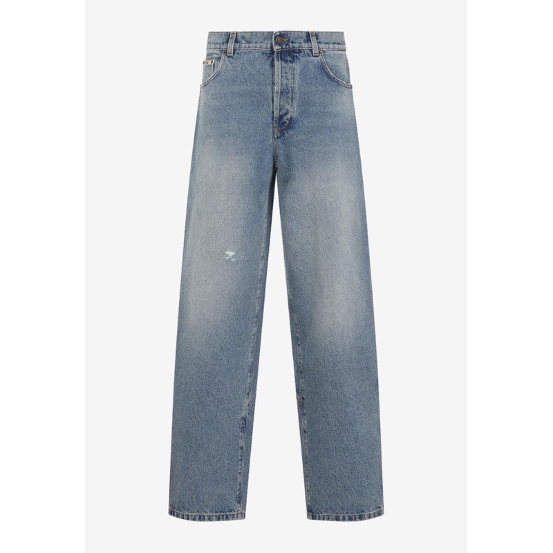 Straight-Leg Washed Jeans