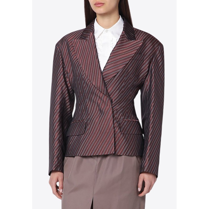 Striped Double-Breasted Blazer