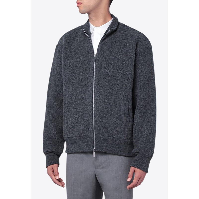 Zip-Up Wool Cardigan