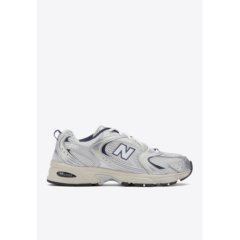 530 Low-Top Sneakers in Silver Metallic with Summer Fog and NB Navy