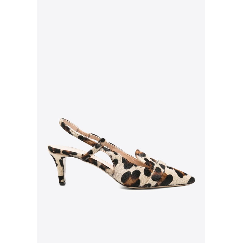 70 Leopard Print Slingback Pumps