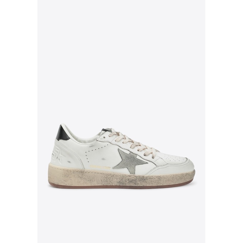 Ball Star Distressed Leather Sneakers