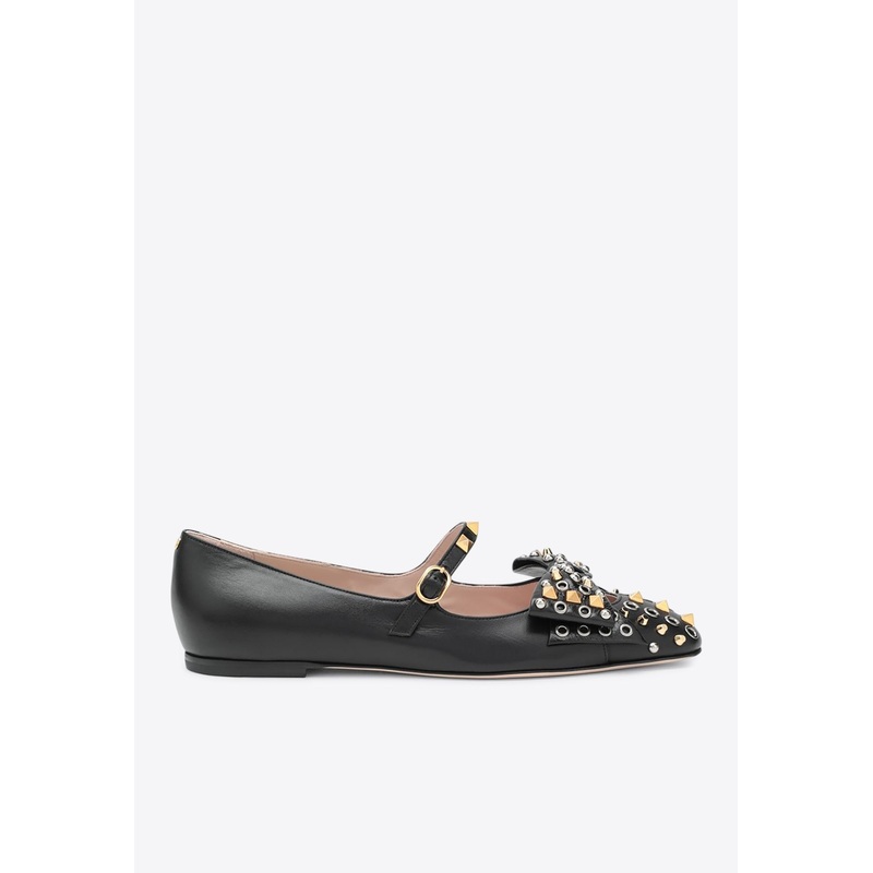 Bowow Studded Mary-Jane Ballet Flats