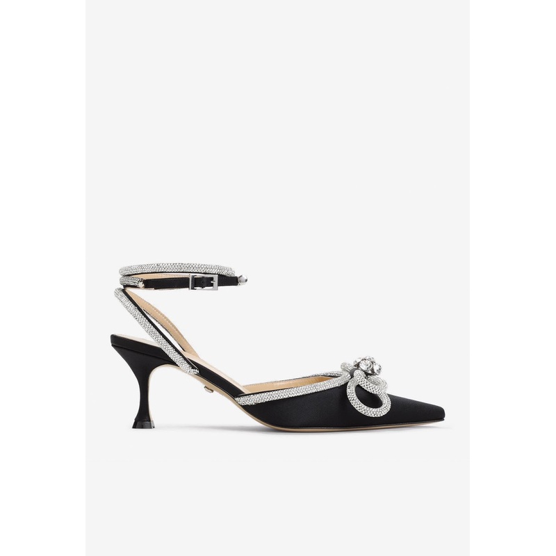 Double Bow 65 Silk Pumps