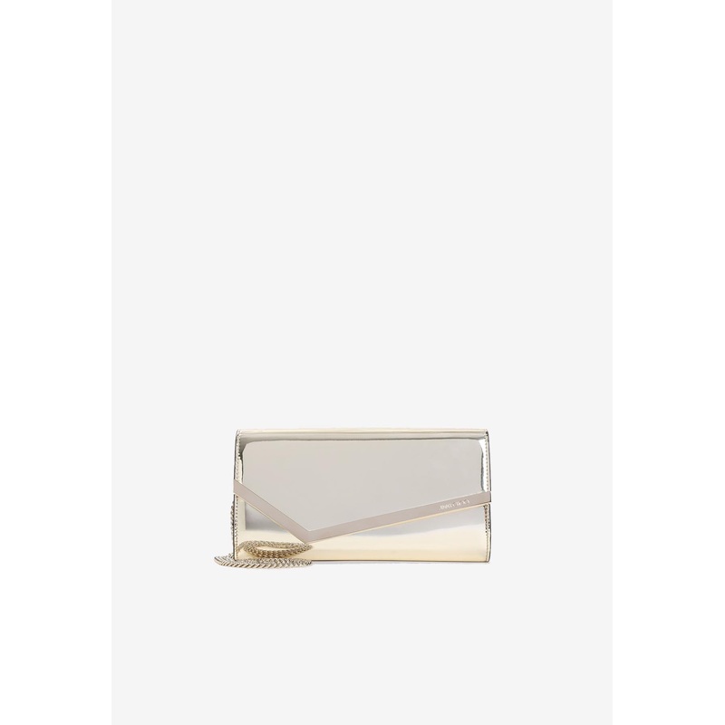 Emmie Mirror Leather Clutch Bag