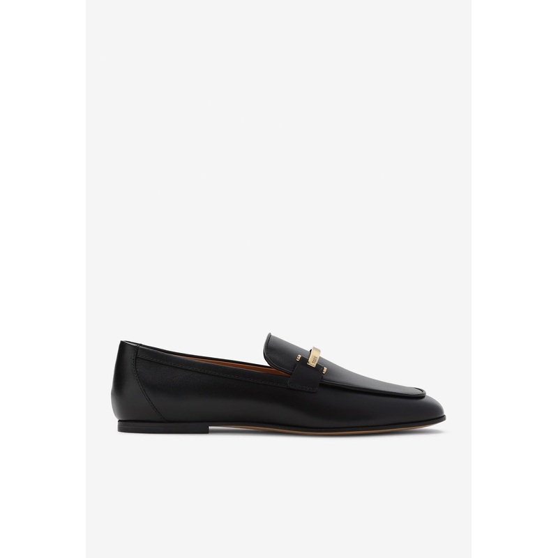 Logo Bar Leather Loafers