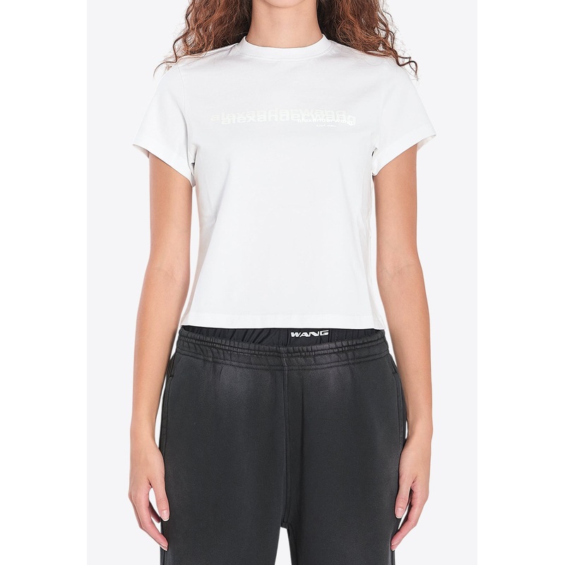 Logo Print Shrunken T-shirt