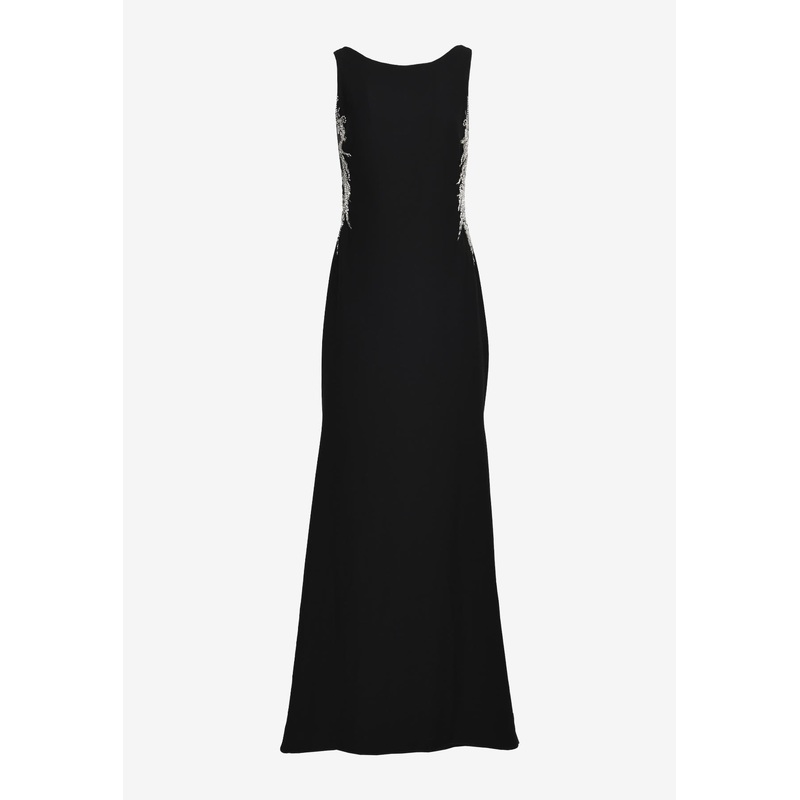 Teron Beaded Crepe Gown