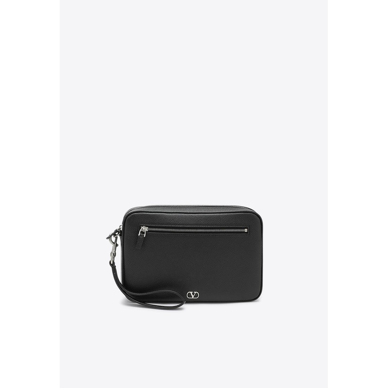 VLogo Signature Leather Pouch Bag