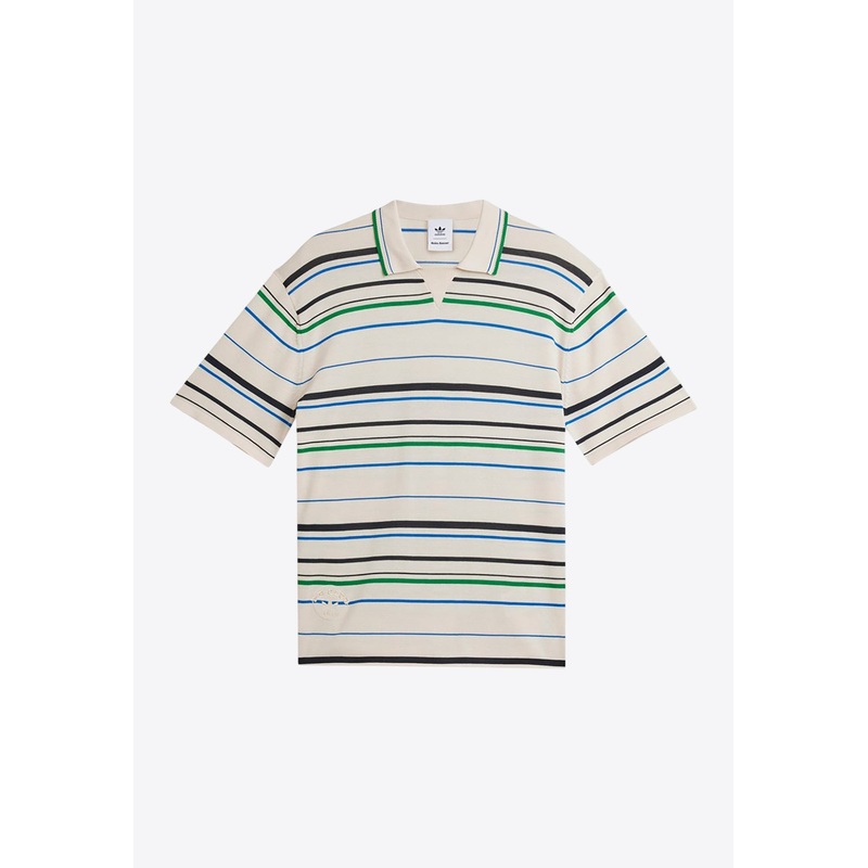 X Wales Bonner Striped Polo T-shirt